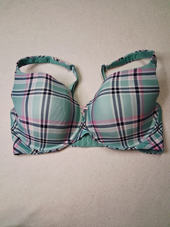 ti voglio Other - Ti VOGLIO Mint Plaid Padded Bra with Pink Accents